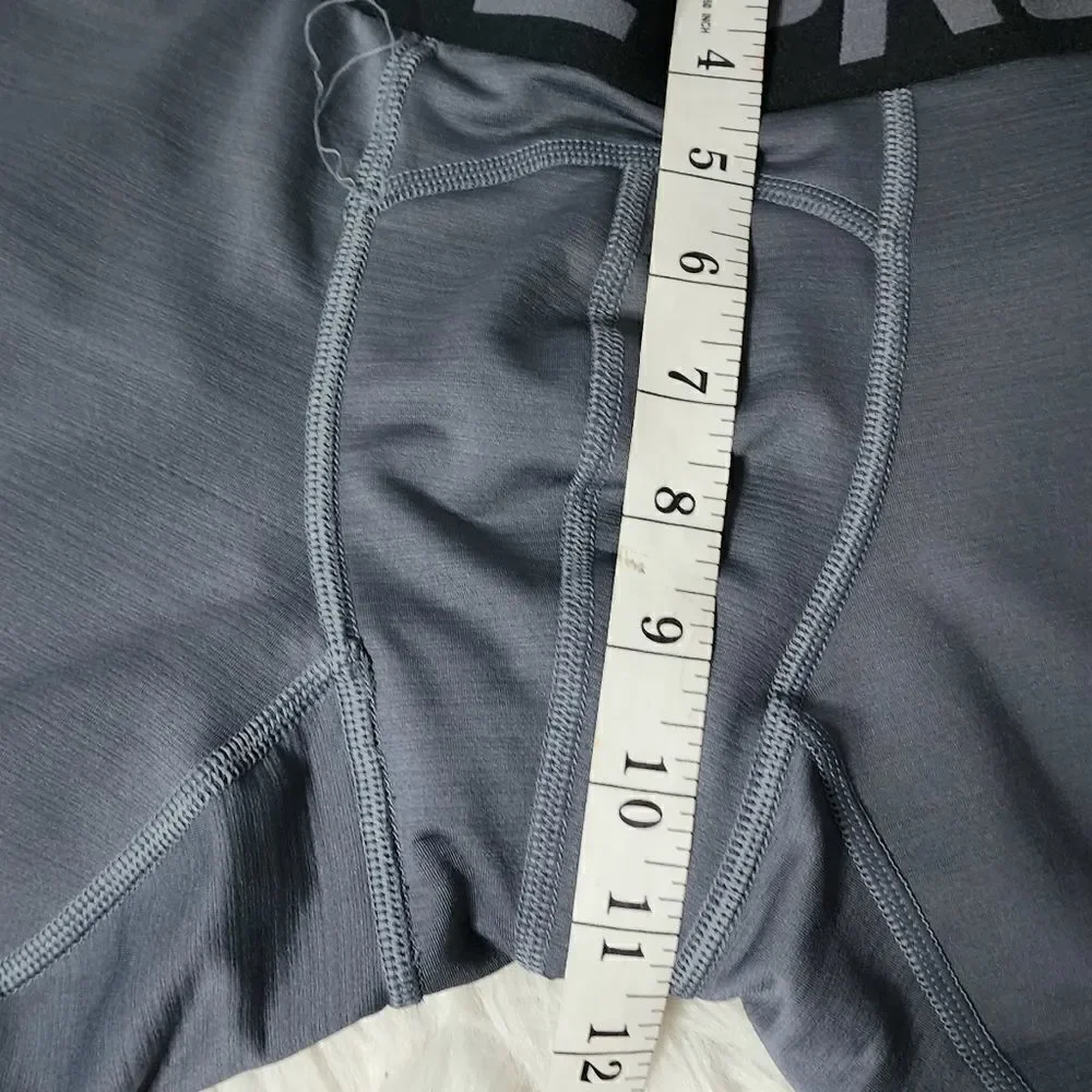 Nike Pro compression pants spell out size medium gray and black